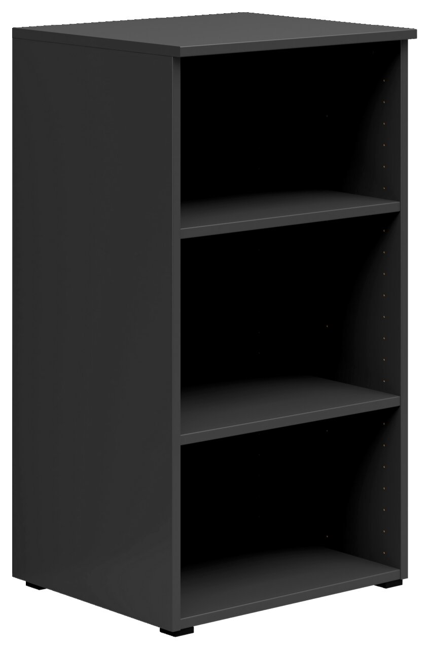 Carryhome Regal MULTISTAURAUM Schwarzes Regal mit drei offenen Fächern, seitliche Perspektive