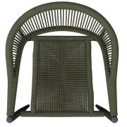 Stapelsessel aus geflochtenem Material, Ansicht von oben