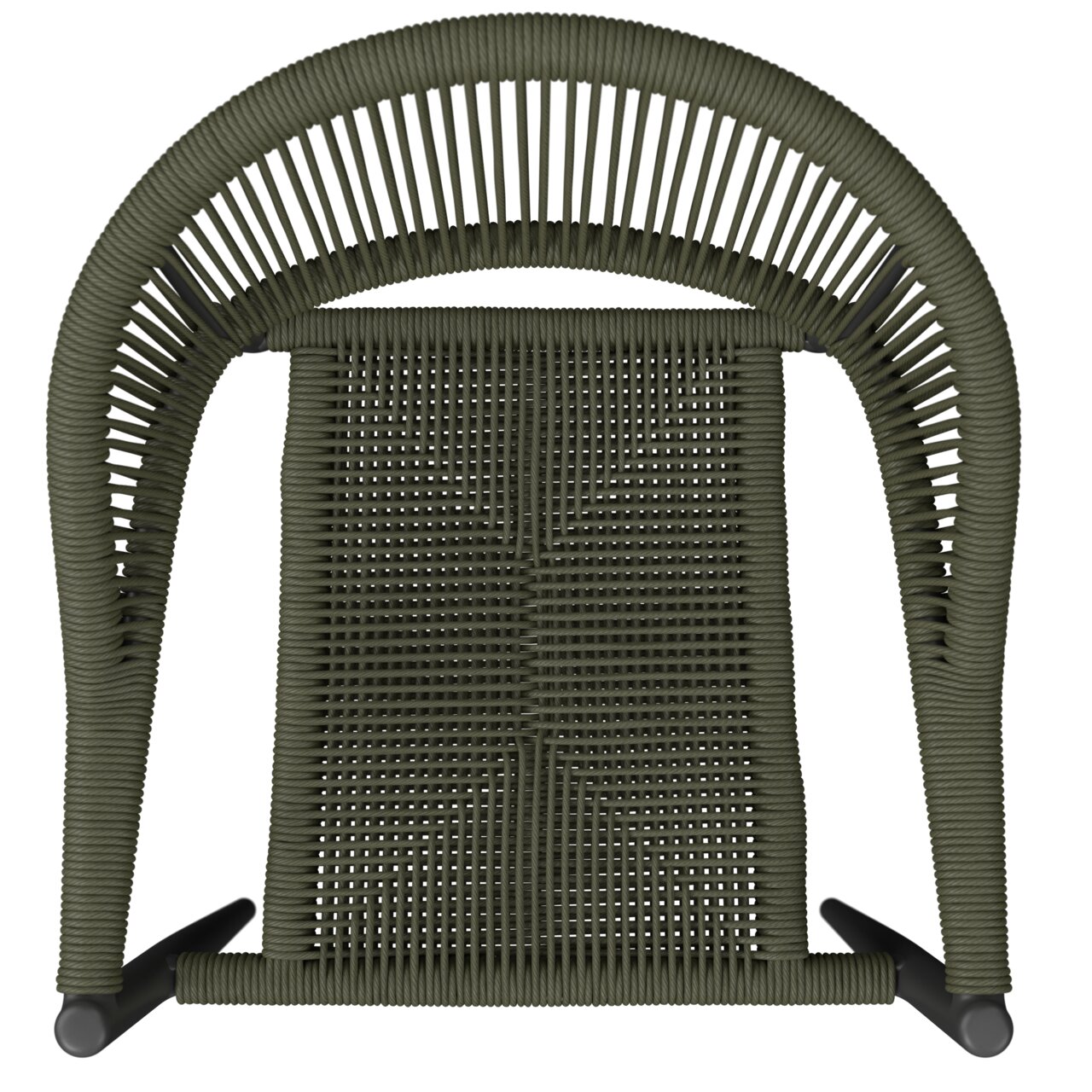 Stapelsessel aus geflochtenem Material, Ansicht von oben