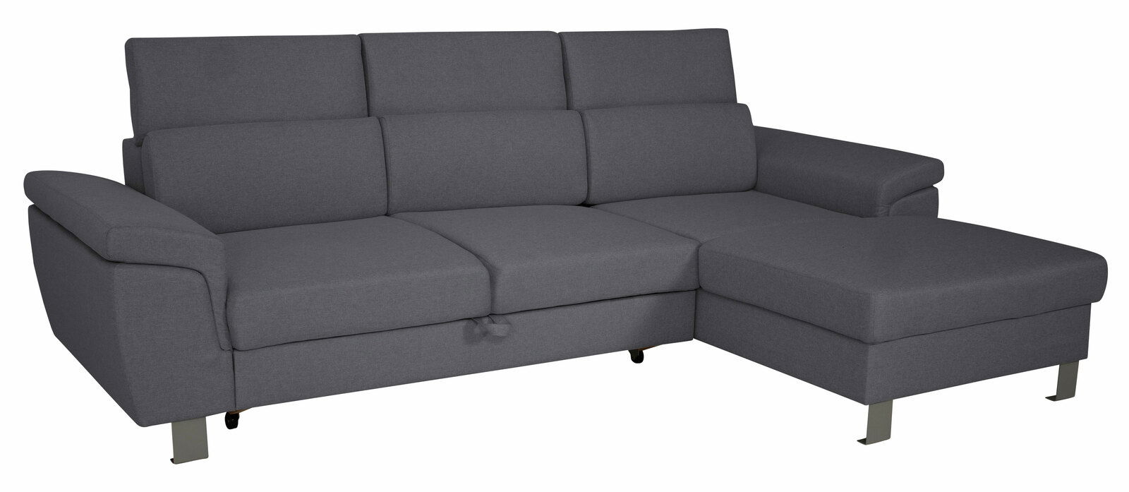 Graues Ecksofa mit Ottomane, Vorderansicht