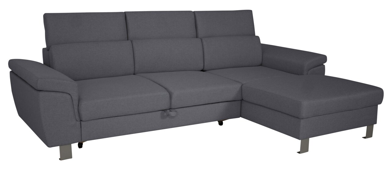 Graues Ecksofa mit Ottomane, Vorderansicht