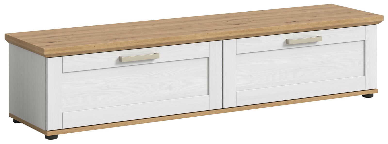 MID.YOU Lowboard VERONA Lowboard in Holzoptik mit zwei Schubladen, seitliche Perspektive