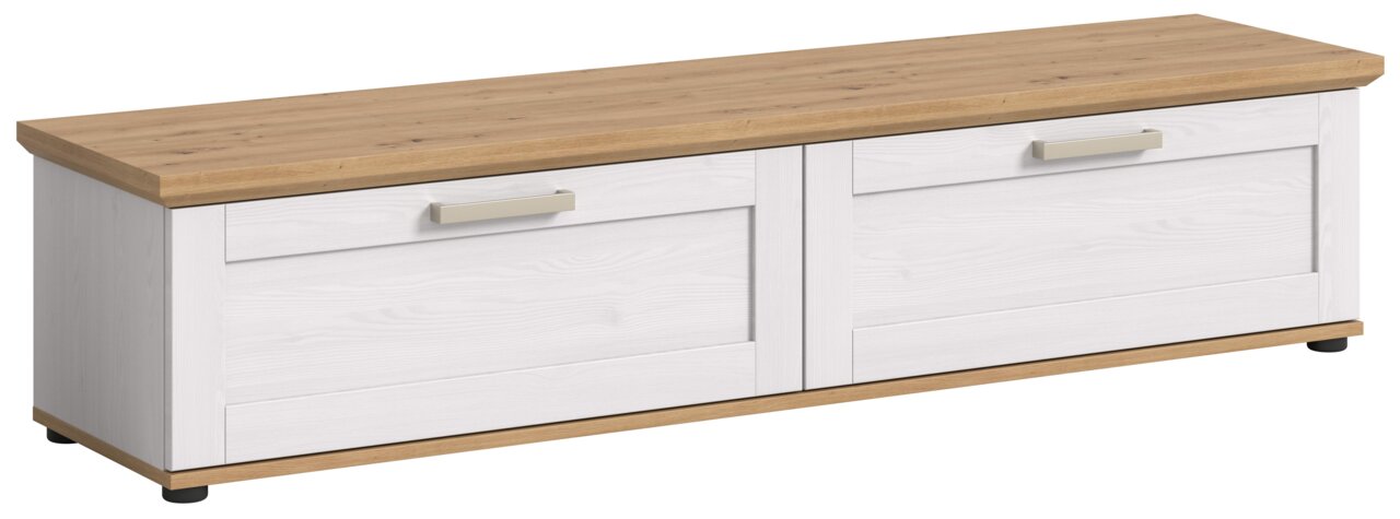 MID.YOU Lowboard VERONA Lowboard in Holzoptik mit zwei Schubladen, seitliche Perspektive