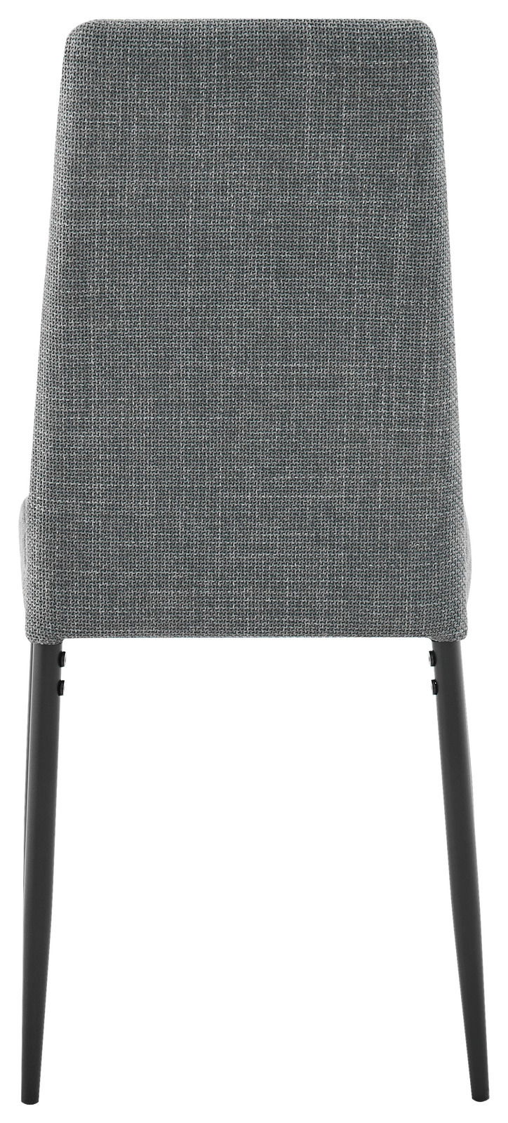 Rückansicht eines grauen Stuhls mit schwarzem Metallgestell, Modell Ti´me Stuhl JANNEK.