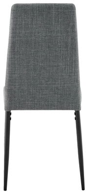 Rückansicht eines grauen Stuhls mit schwarzem Metallgestell, Modell Ti´me Stuhl JANNEK.