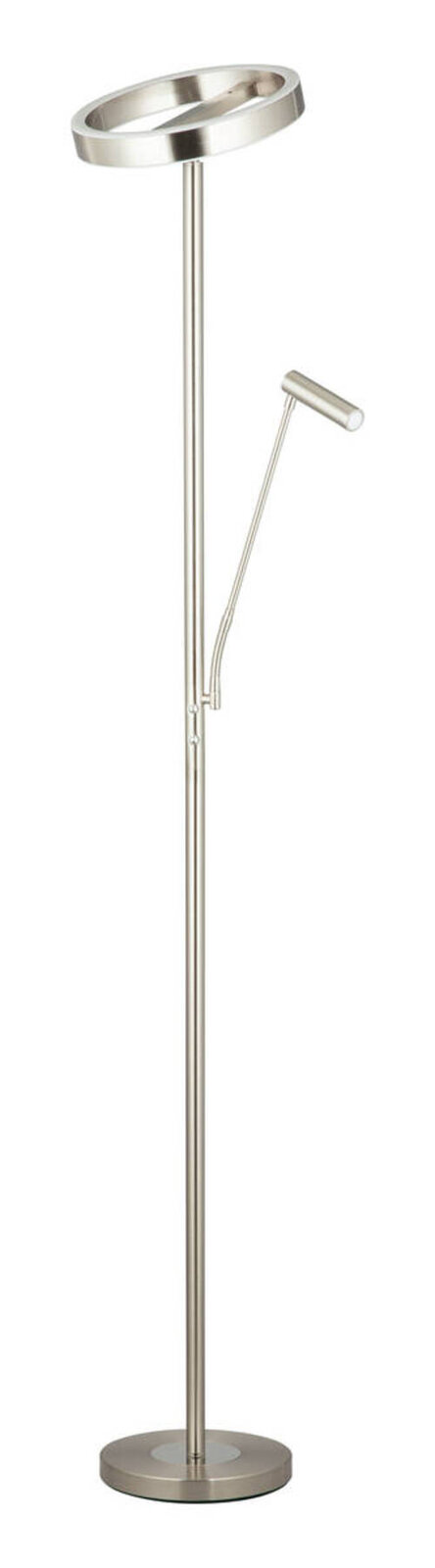 Novel LED-Deckenfluter Moderner LED-Deckenfluter aus Metall in seitlicher Ansicht mit zusätzlichem Leselicht.