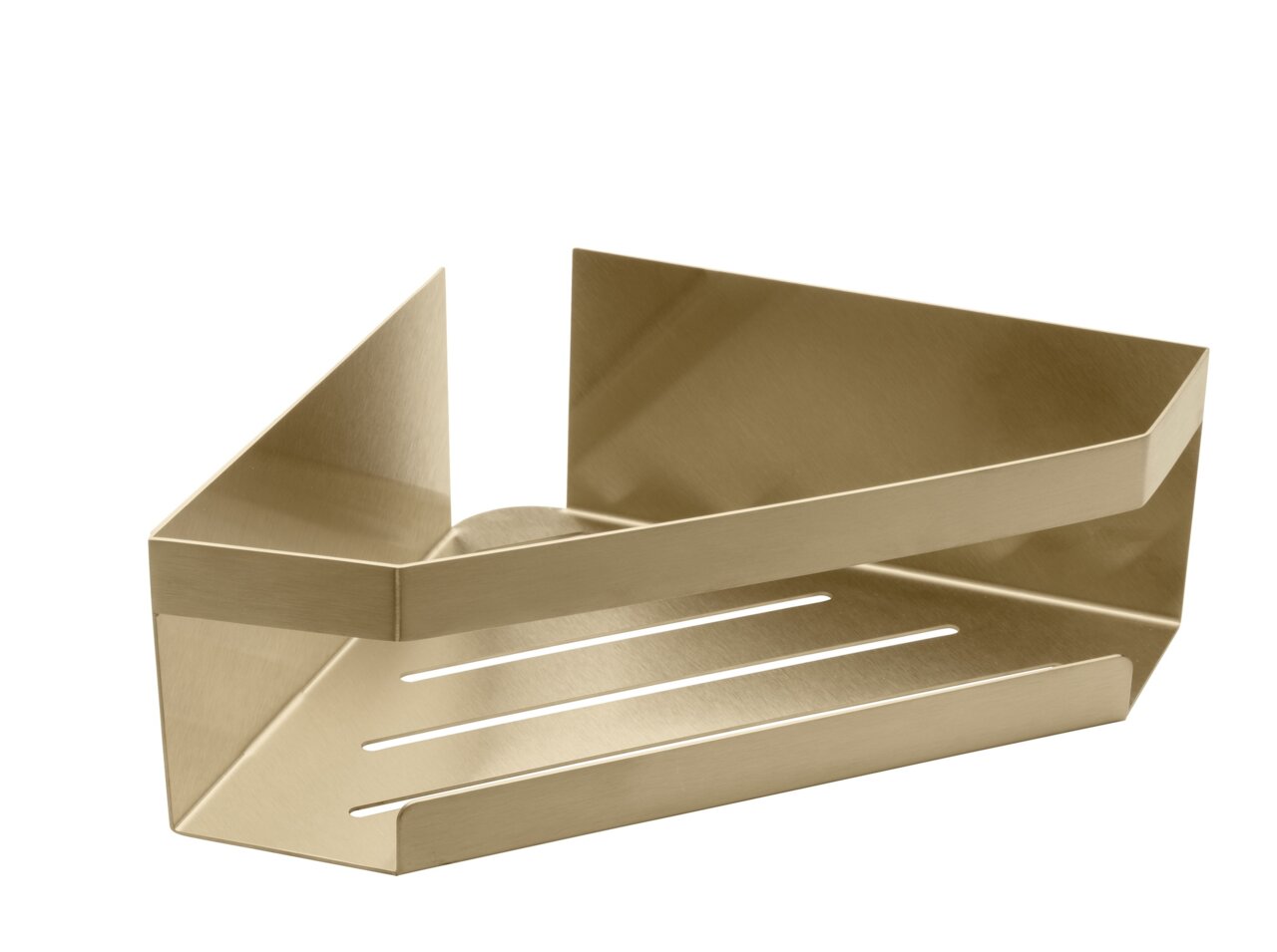 Schöner Wohnen Eckablage MELETO Goldene Eckablage Meleto aus Metall, seitliche Perspektive