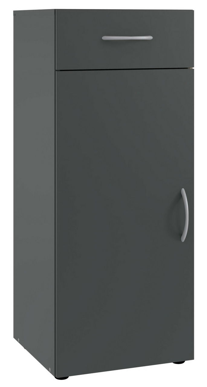 XORA Wäschekommode MULTIRAUMKONZEPT Graue Wäschekommode mit einer Schublade und einer Tür, seitliche Perspektive