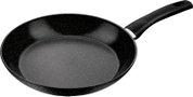 Bratpfanne mit 28 cm Durchmesser, schwarze Antihaftbeschichtung, seitliche Perspektive