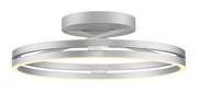 Moderne Deckenleuchte PURE Loop in silberner Optik, seitliche Perspektive