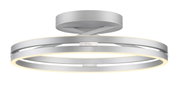 Moderne Deckenleuchte PURE Loop in silberner Optik, seitliche Perspektive