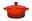 Rote Mini-Cocotte von Le Creuset, seitliche Perspektive