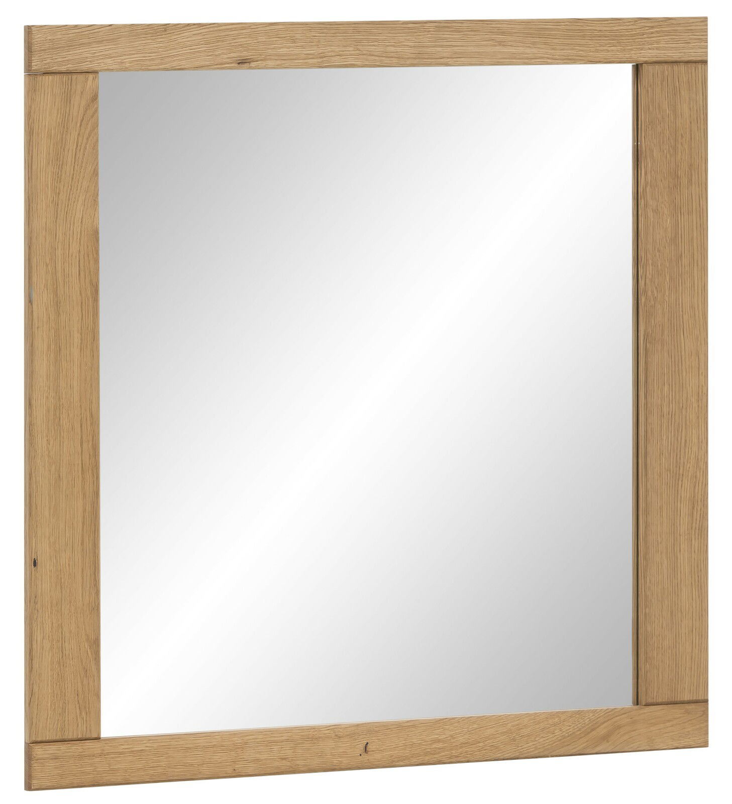 Spiegel mit Holzrahmen, seitliche Perspektive