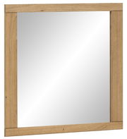 Spiegel mit Holzrahmen, seitliche Perspektive