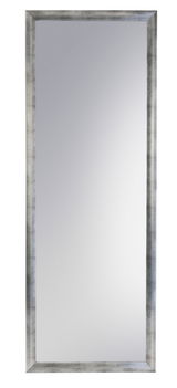 Rechteckiger Spiegel mit silbernem Rahmen, frontal abgebildet