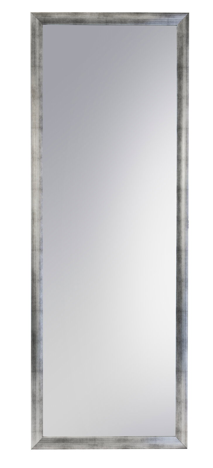 Rechteckiger Spiegel mit silbernem Rahmen, frontal abgebildet