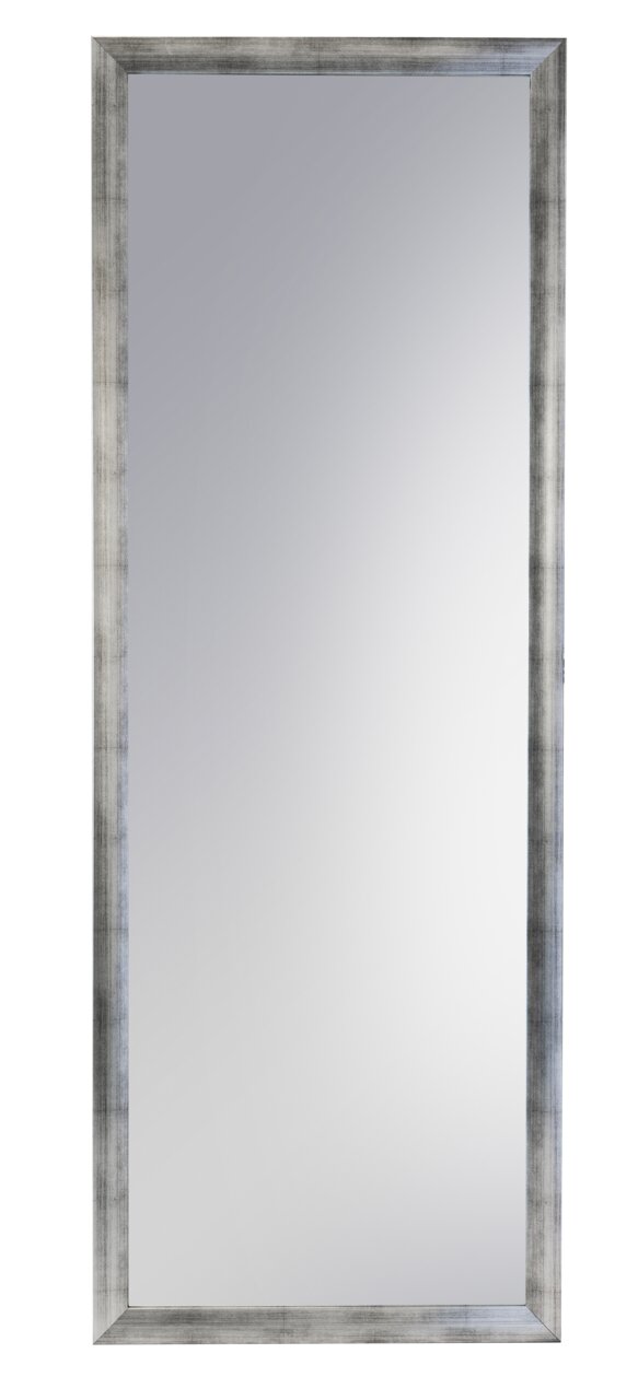 Rechteckiger Spiegel mit silbernem Rahmen, frontal abgebildet