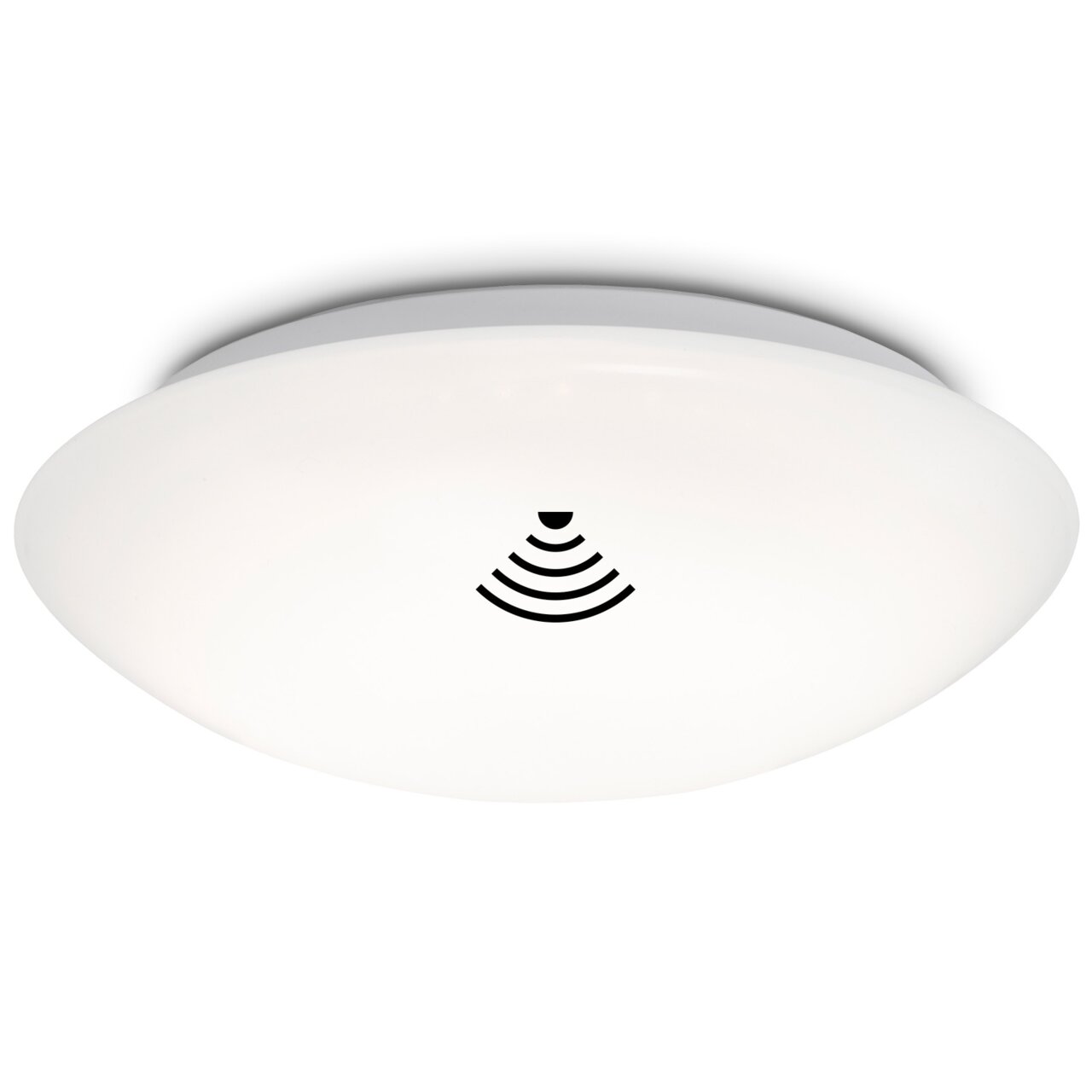 LED-Deckenleuchte mit Bewegungssensor, seitliche Perspektive