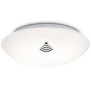 LED-Deckenleuchte mit Bewegungssensor, seitliche Perspektive