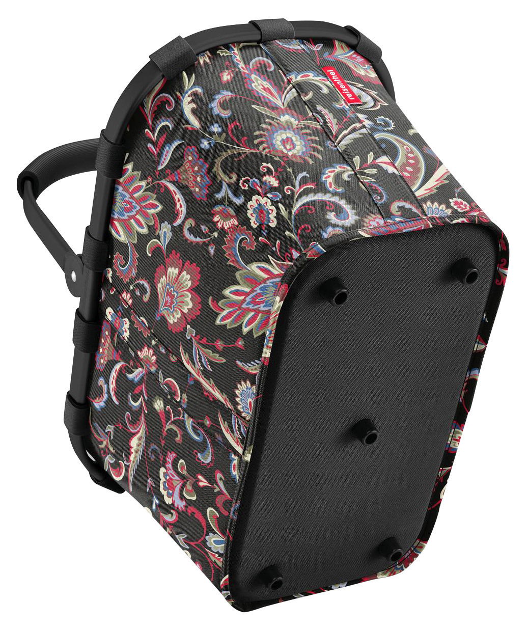 Carrybag mit Paisley-Muster in Schwarz, seitliche Perspektive