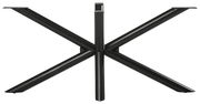 Schwarzes Metallgestell eines Esstisches, frontal abgebildet.