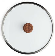 Glasdeckel mit Holzgriff, Draufsicht