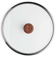 Glasdeckel mit Holzgriff, Draufsicht