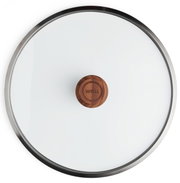 Glasdeckel mit Holzgriff, Draufsicht