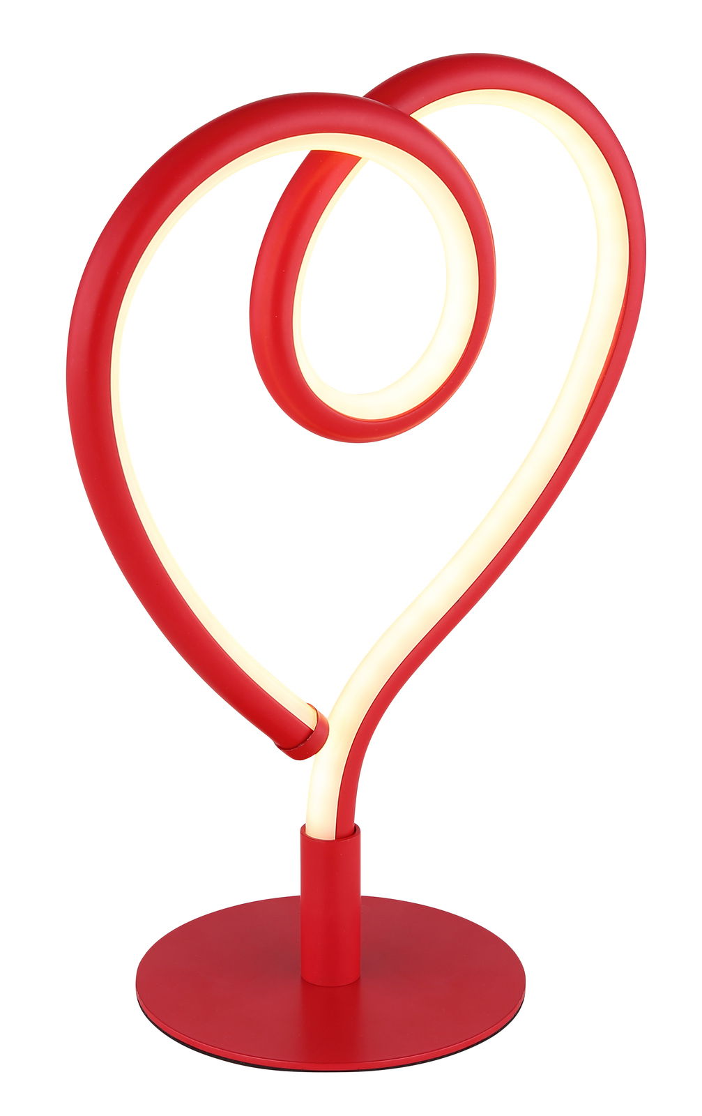 Globo Lighting LED-Tischleuchte AMORE Rote LED-Tischleuchte in Herzform, seitliche Perspektive