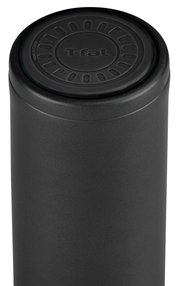 Schwarzer Becher mit T-fal-Logo, Ansicht von oben