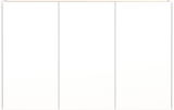 Frontansicht eines weißen Mehrzweckschranks mit drei Türen.