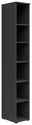 Carryhome Regal MULTISTAURAUM Schwarzes, hohes Regal mit sechs offenen Fächern, seitliche Perspektive