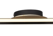 Moderne LED-Deckenleuchte in schwarzem Design, seitliche Perspektive