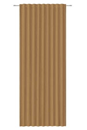 Brauner Fertigvorhang in Frontalansicht mit gleichmäßigen Falten