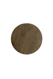 Runde Tischplatte aus Holz in Draufsicht