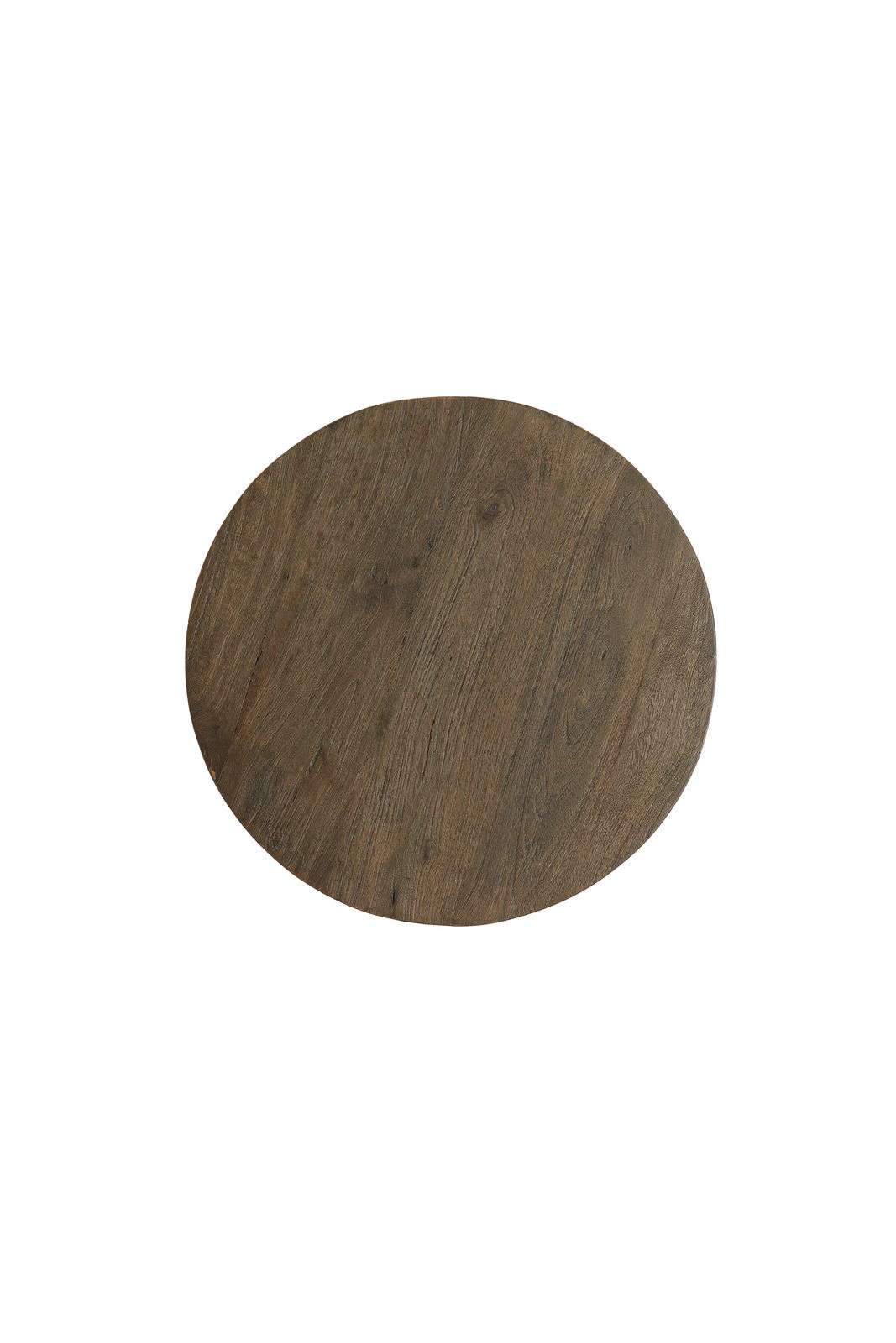 Runde Tischplatte aus Holz in Draufsicht