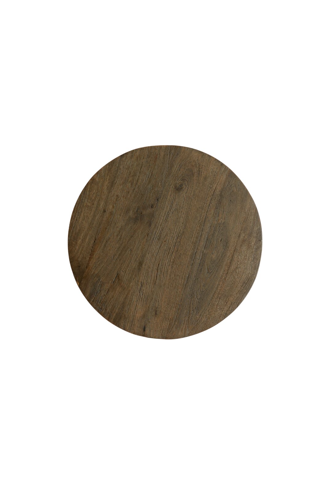 Runde Tischplatte aus Holz in Draufsicht