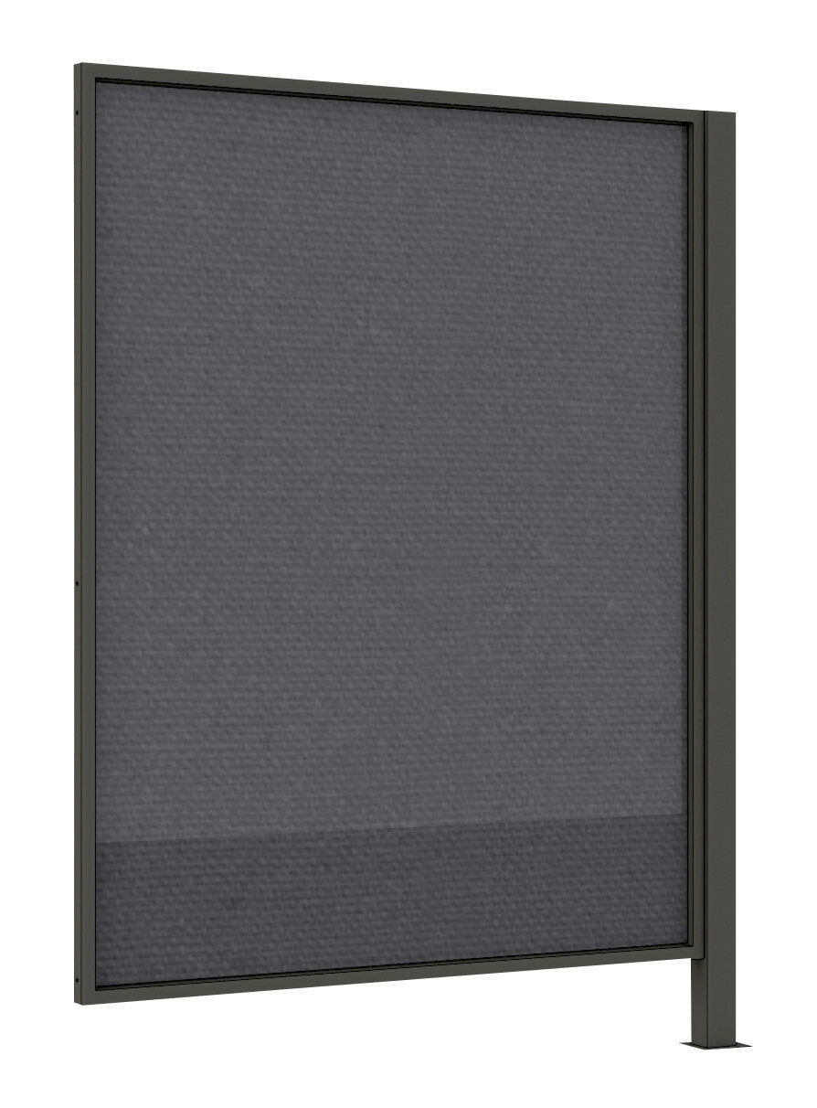 Siena Garden Sichtschutz Ranotex SCHATTENMANUFAKTUR Sichtschutz aus grauem Material in einem stabilen Rahmen, seitliche Perspektive