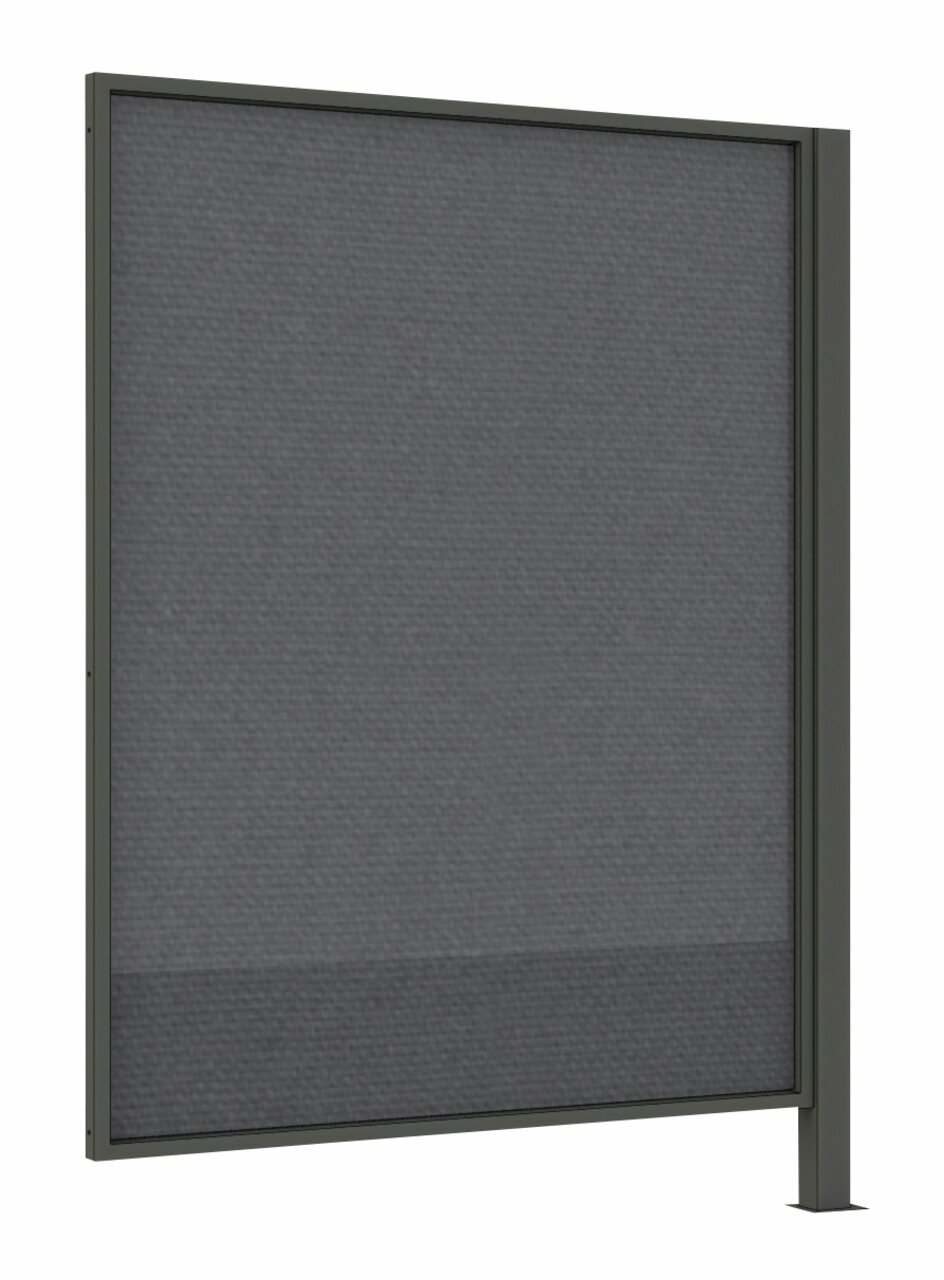 Siena Garden Sichtschutz Ranotex SCHATTENMANUFAKTUR Sichtschutz aus grauem Material in einem stabilen Rahmen, seitliche Perspektive