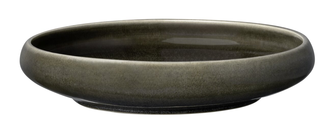 Gourmetteller in dunklem Pewter-Farbton, seitliche Perspektive