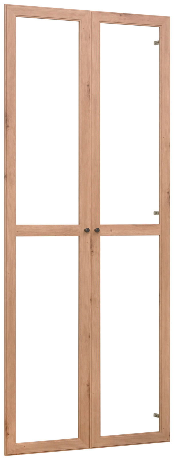 Holz-Doppeltür mit Glaseinsätzen, Frontalansicht