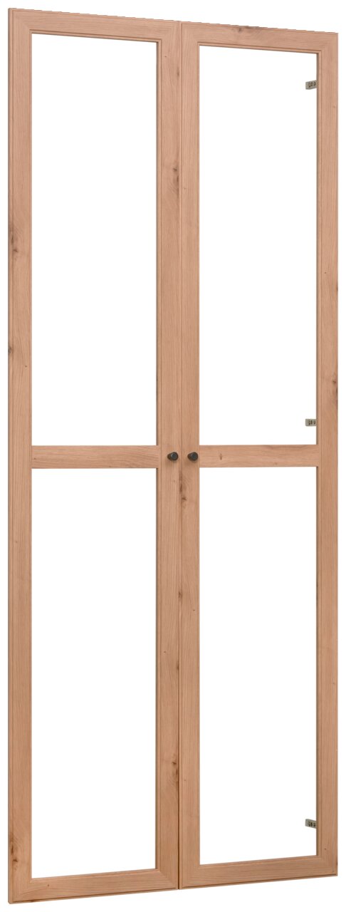 Carryhome Tür-Set MILLY Holz-Doppeltür mit Glaseinsätzen, Frontalansicht
