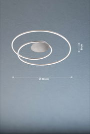Moderne Deckenleuchte Holy mit spiralförmigem Design, Durchmesser 68 cm, Seitenansicht