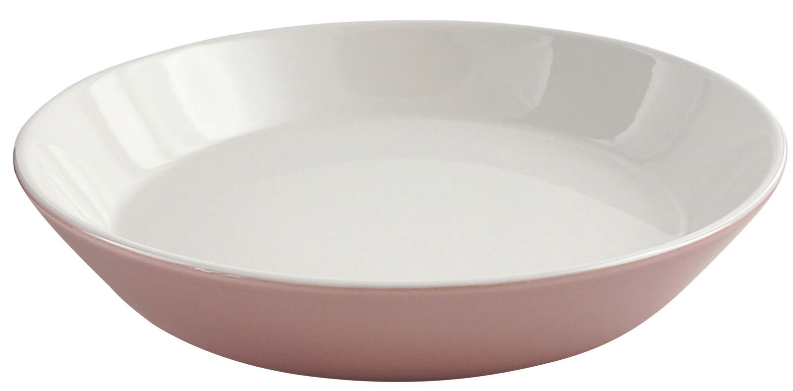 Flacher Teller aus einem 19-teiligen Dinnerset in Beere, seitliche Perspektive