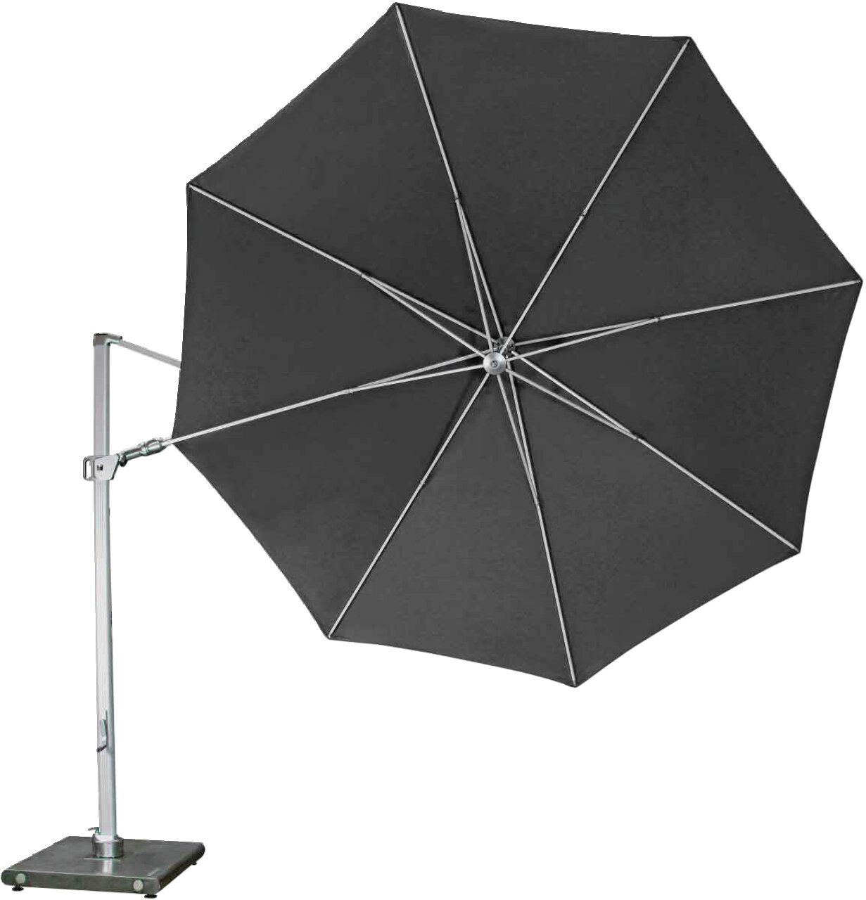 Knirps Pendelschirm KNIRPS Schwarzer Pendelschirm mit seitlichem Ständer, seitliche Perspektive