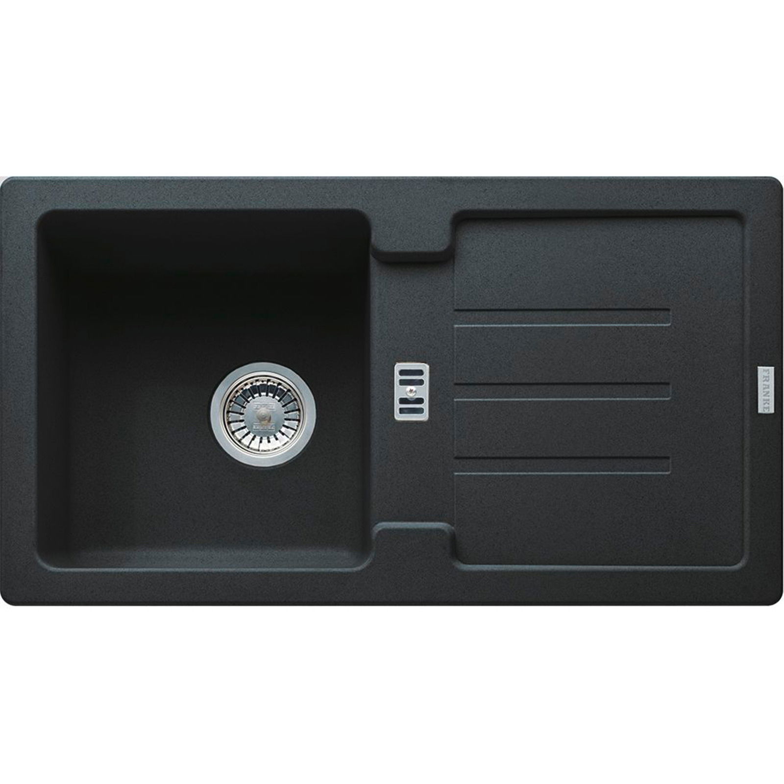 Zurbrüggen Einbauspüle STRATA Schwarze Einbauspüle mit Abtropffläche, Draufsicht