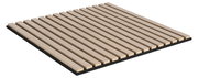 Akustikpaneel aus Holz mit parallelen Lamellen, seitliche Perspektive