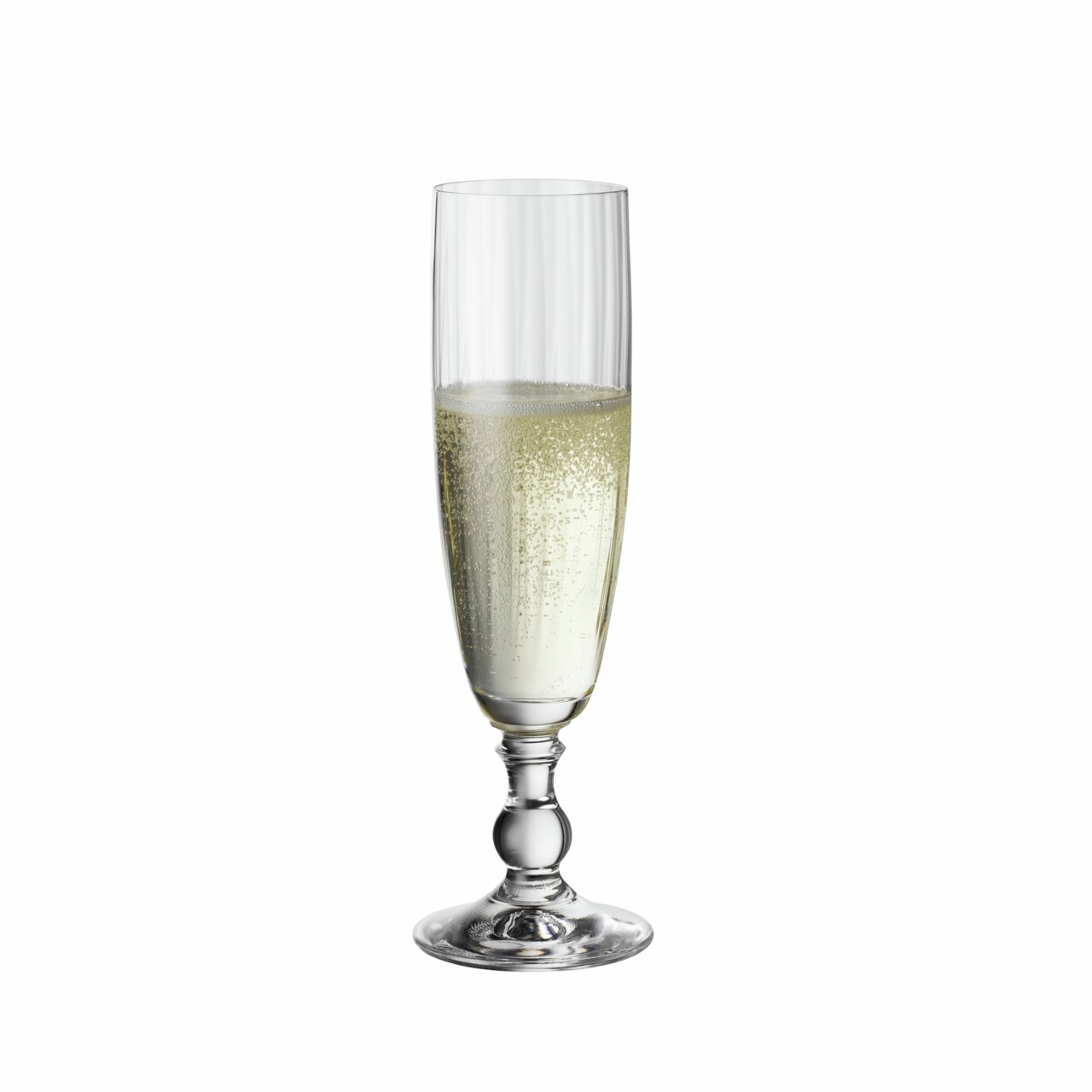 Sektkelch klar 230ml Georgia, gefüllt mit Sekt, seitliche Ansicht