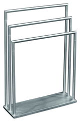 Moderner Handtuchständer aus Metall mit drei Stangen, seitliche Perspektive