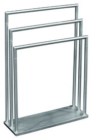 Moderner Handtuchständer aus Metall mit drei Stangen, seitliche Perspektive